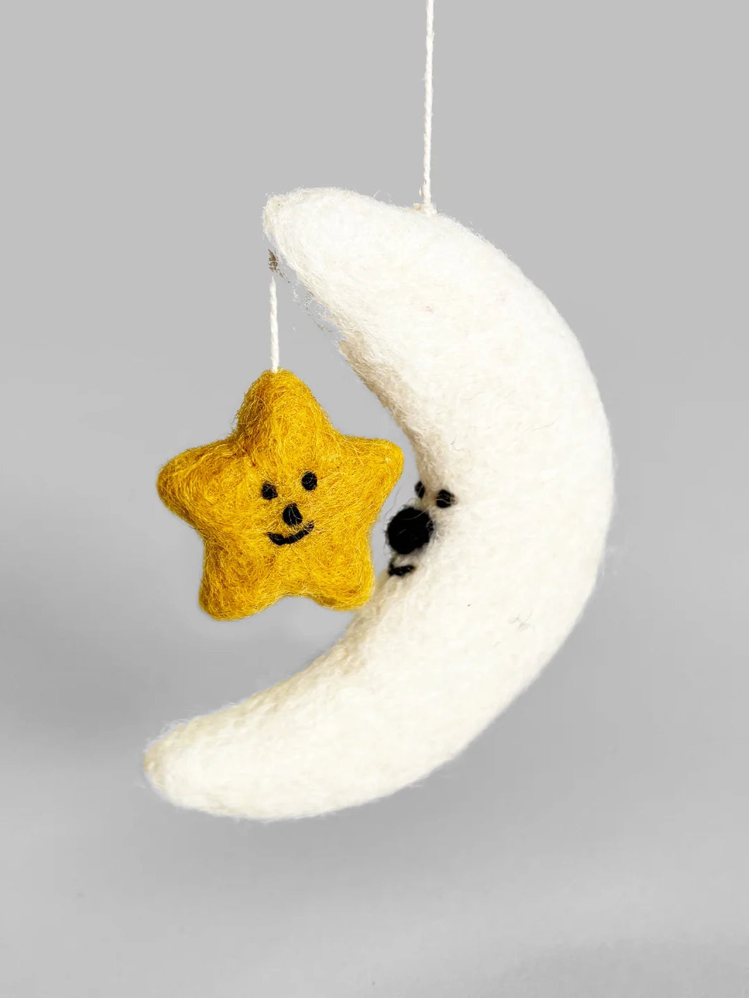 Moon & Star Hanging Felt Ornament