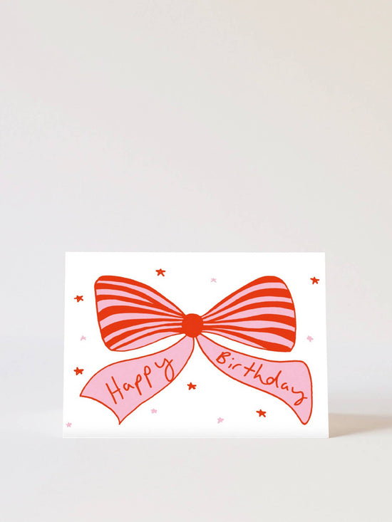 Pink & Red Bows Birthday Card