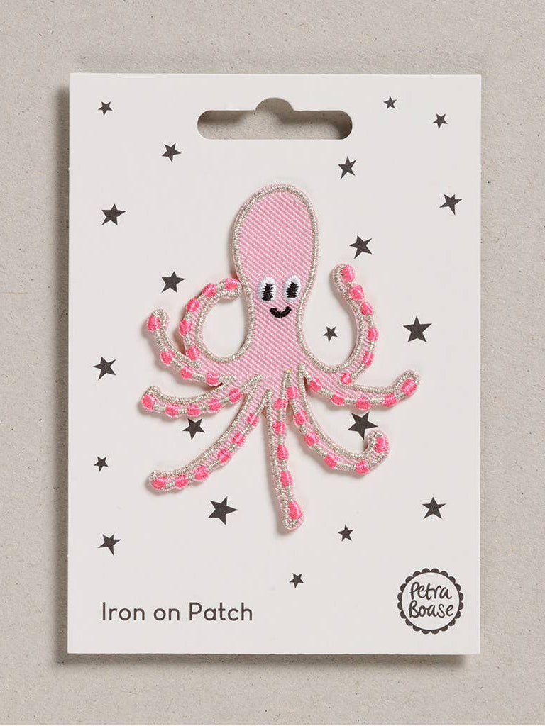 Pink Octopus Iron on Patch