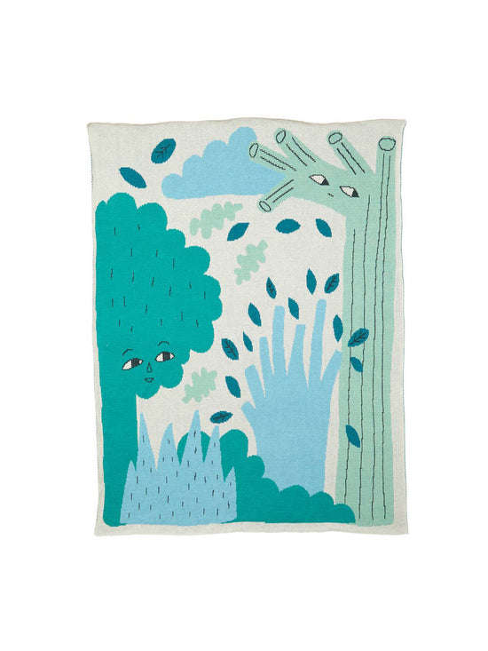 Green Trees Cotton Mini Blanket