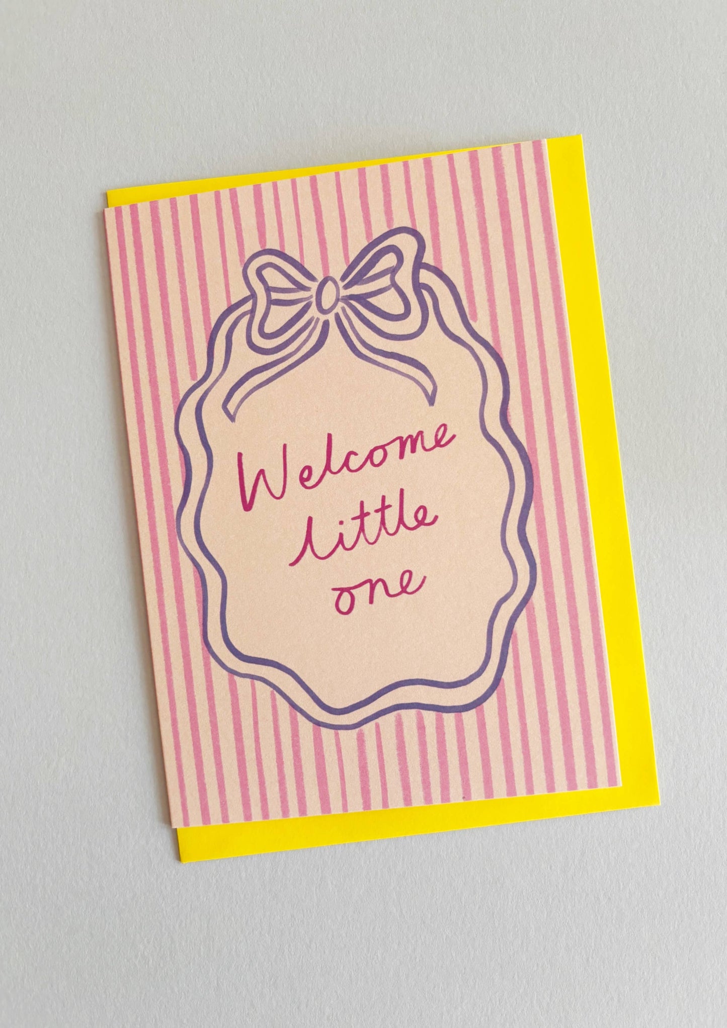 Welcome Little One Regency Bow Card