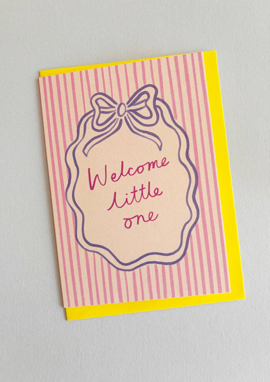 Welcome Little One Regency Bow Card