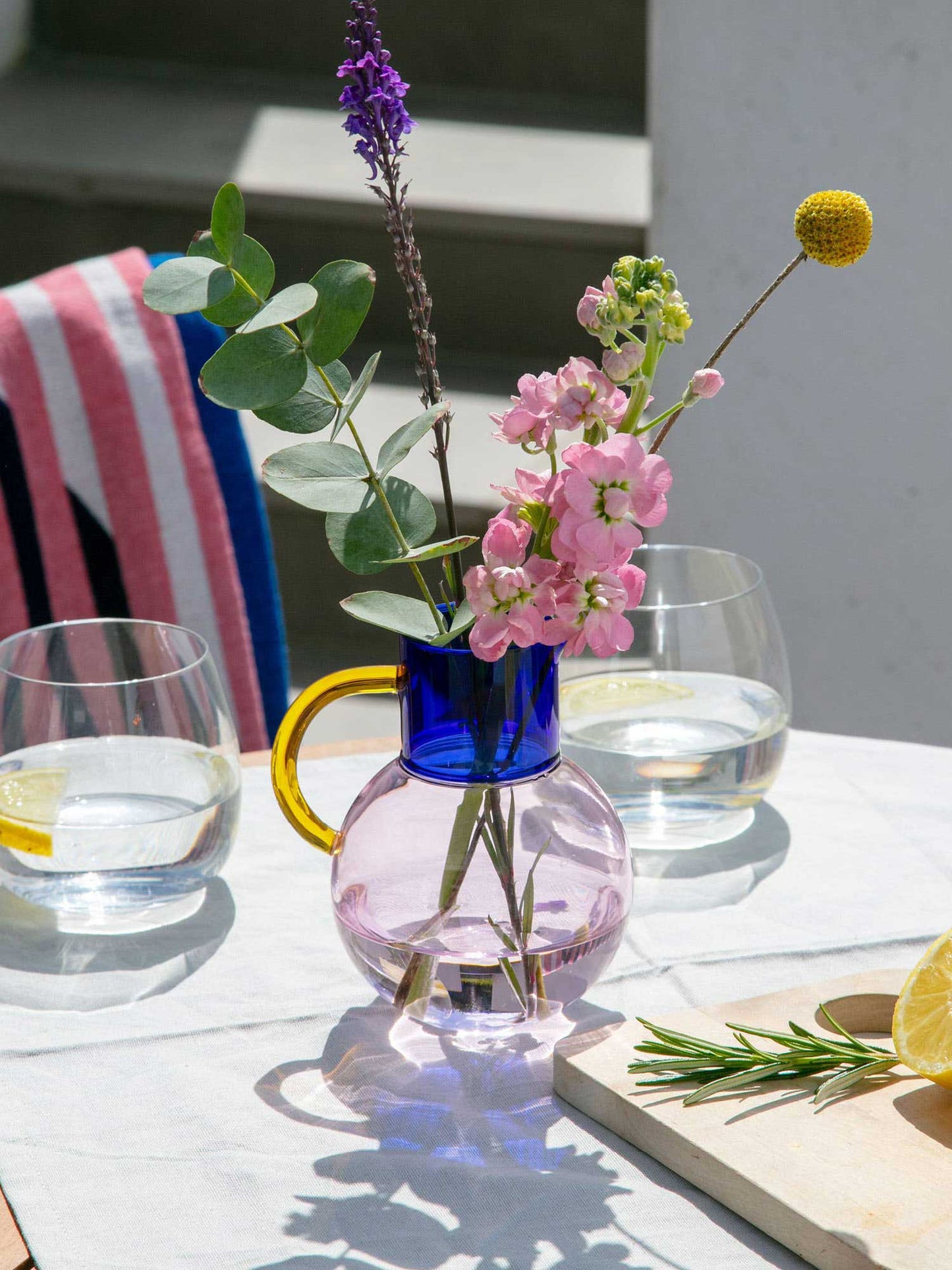 Pink & Cobalt Small Pablo Glass Jug