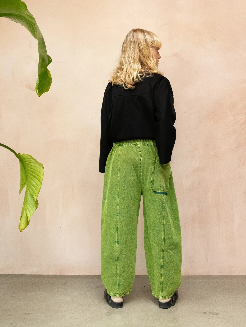 Green Overdye Denim Manu Kids Trousers