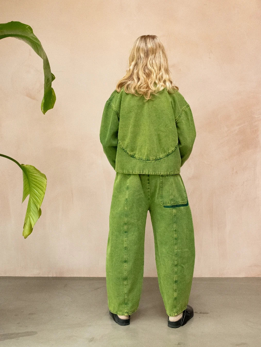 Green Overdye Denim Manu Kids Trousers