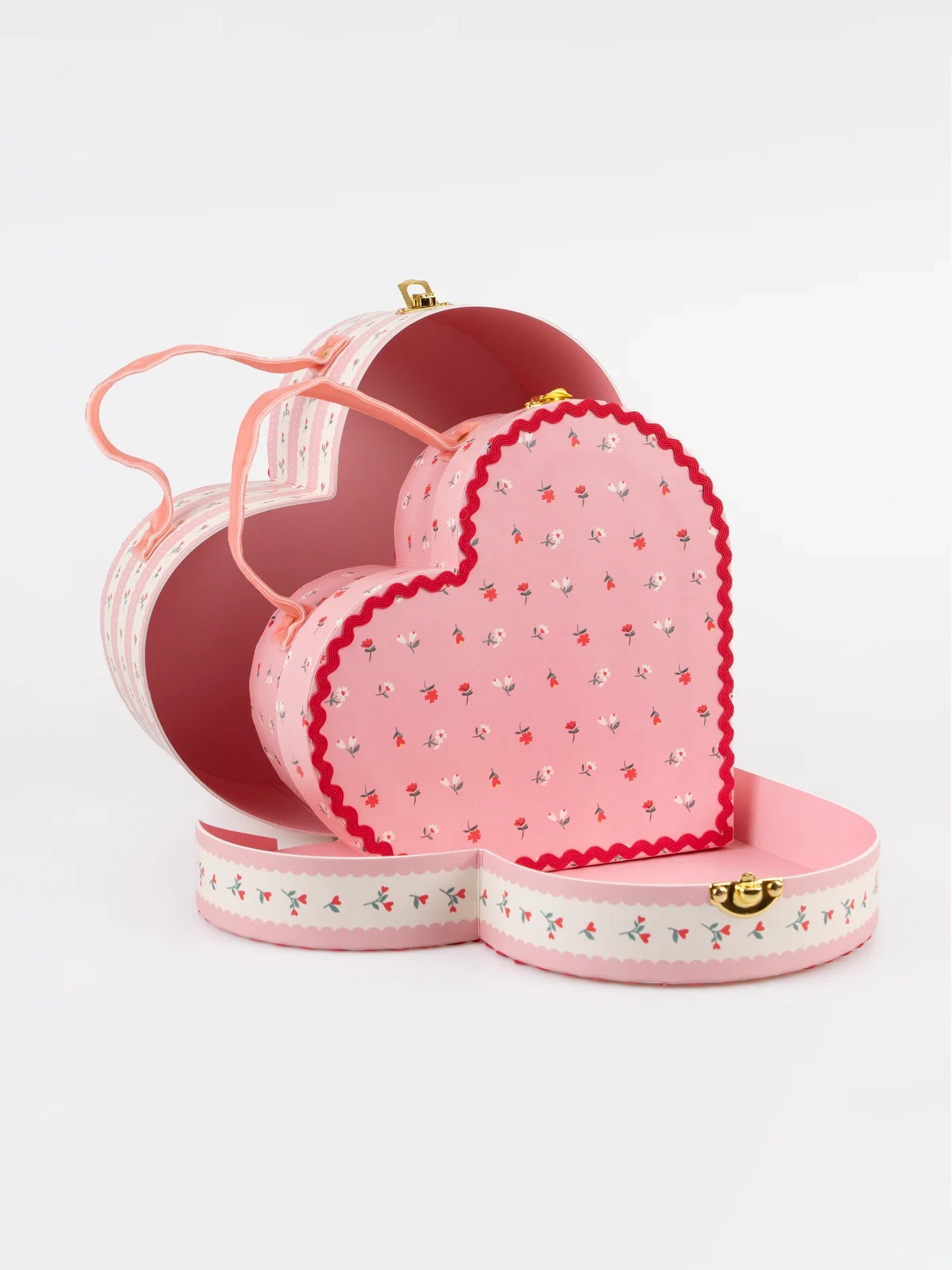 Vintage Rose Heart Suitcases