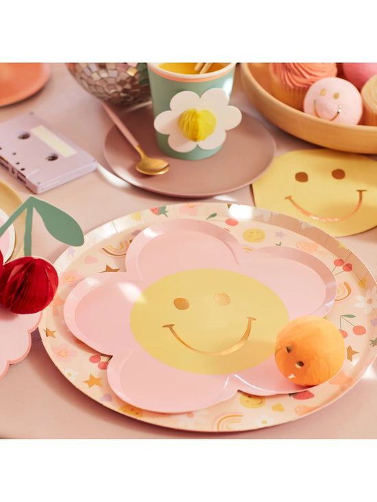 Happy Face Flower Plates