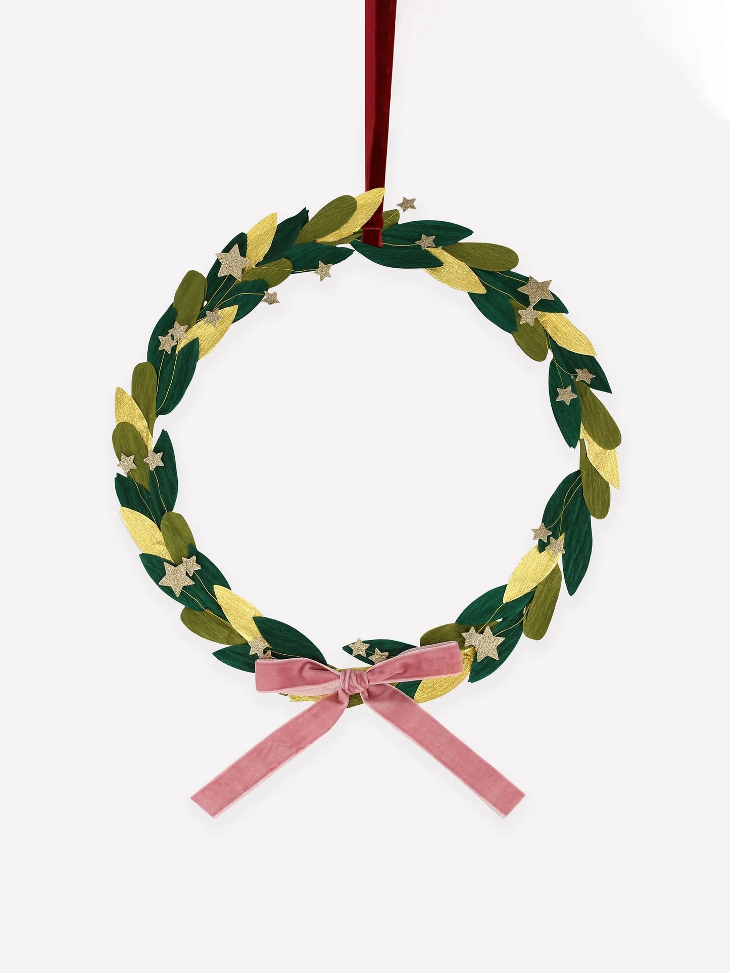 Load image into Gallery viewer, Paper Leaf &amp;amp; Star Wreath
