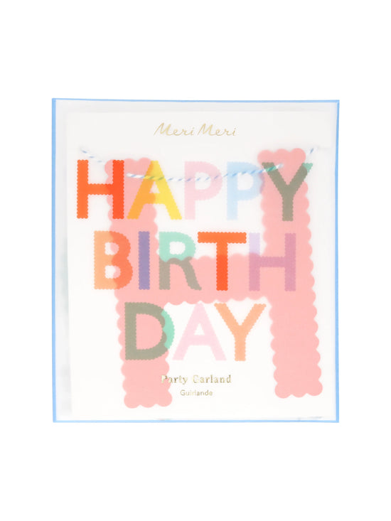 Scallop Edge Bright Happy Birthday Garland