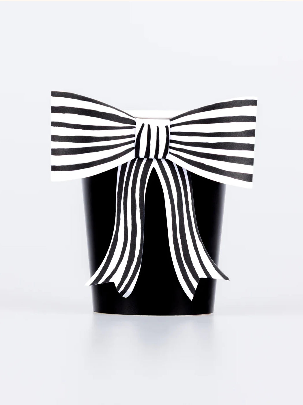 Black & White Stripy Bow Cups