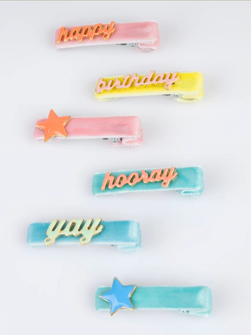 Happy Birthday Enamel Hair Clips