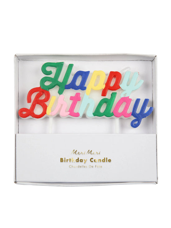 Multicolour Happy Birthday Candle