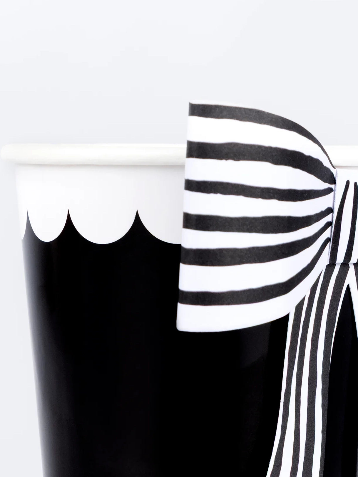 Black & White Stripy Bow Cups
