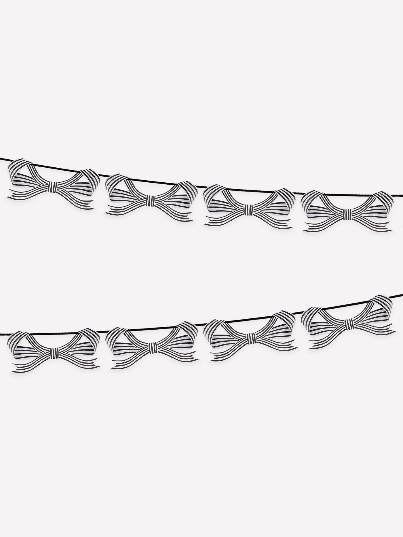Black & White Stripy Bow Garland