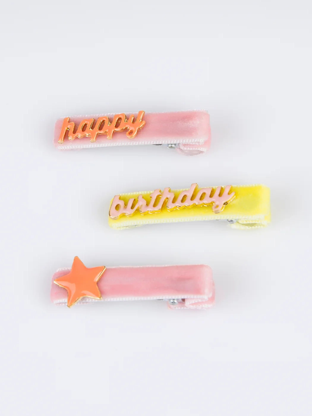 Happy Birthday Enamel Hair Clips
