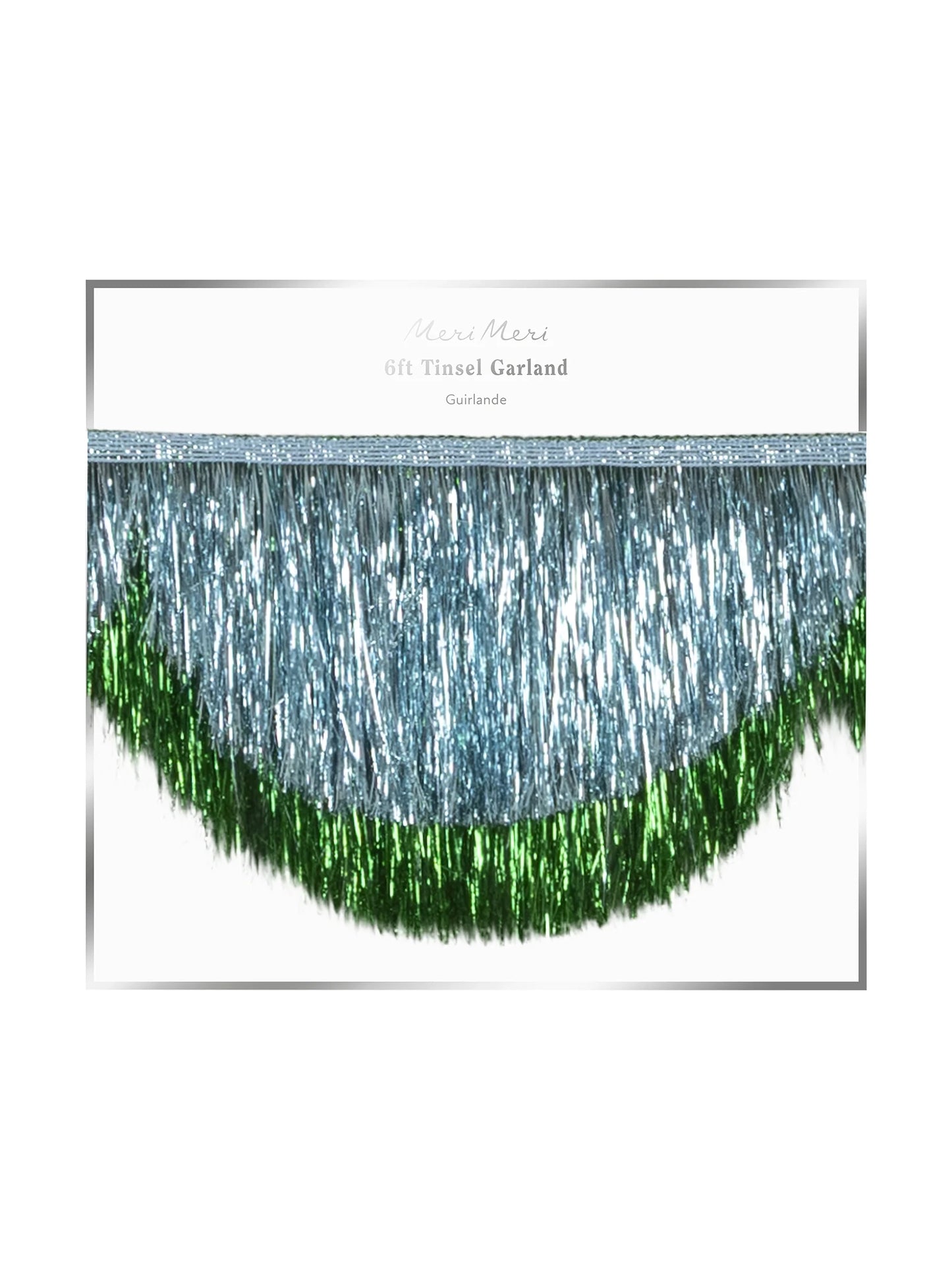 Blue Tinsel Scallop Garland