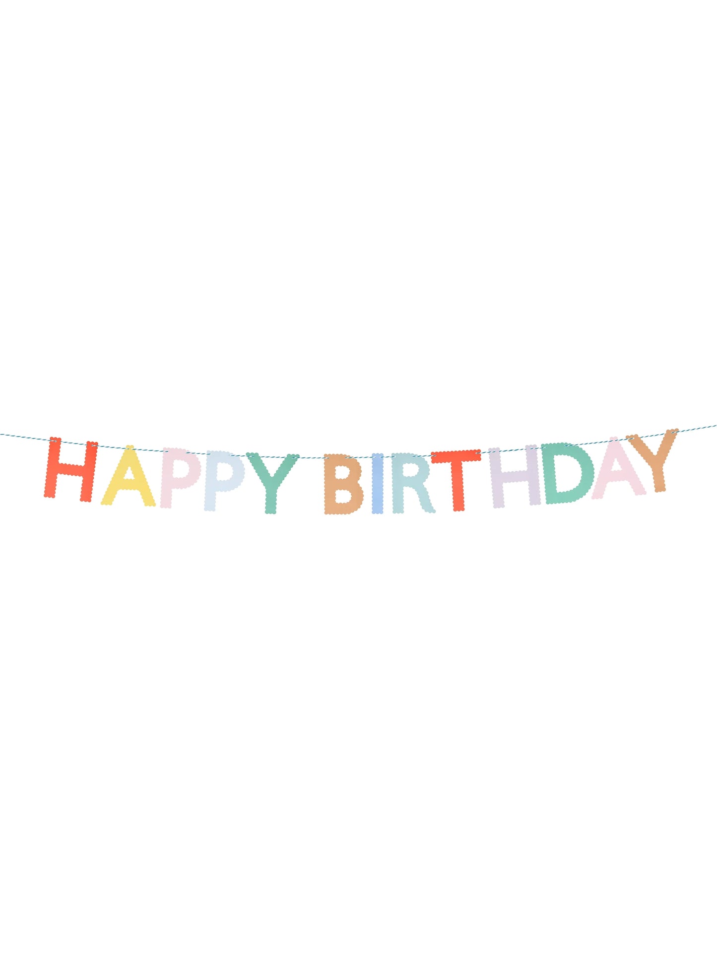 Scallop Edge Bright Happy Birthday Garland