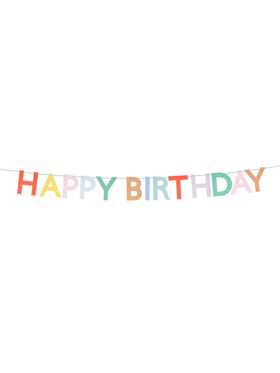 Scallop Edge Bright Happy Birthday Garland