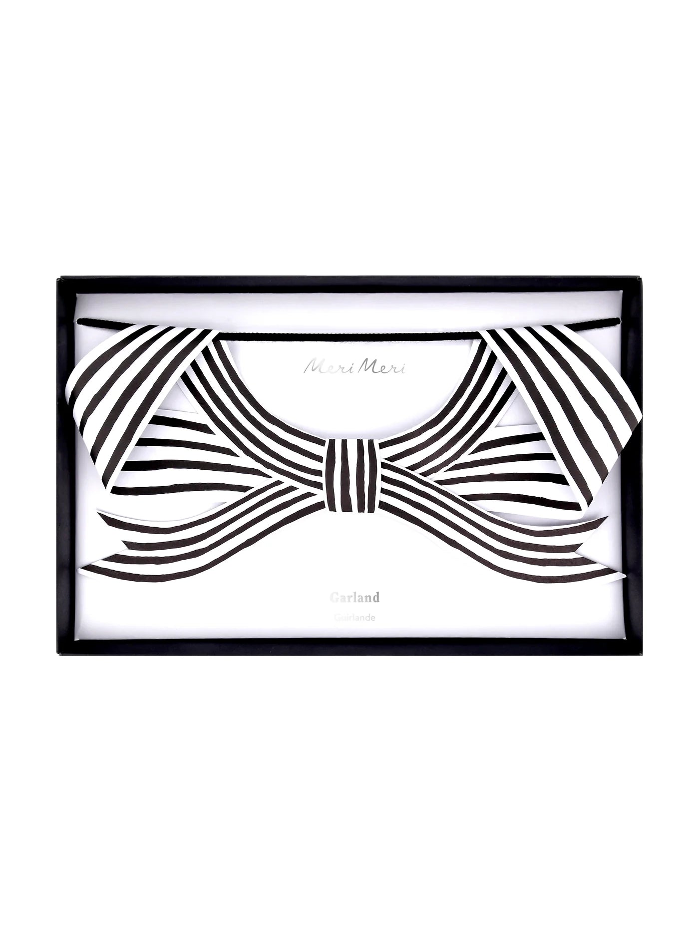 Black & White Stripy Bow Garland
