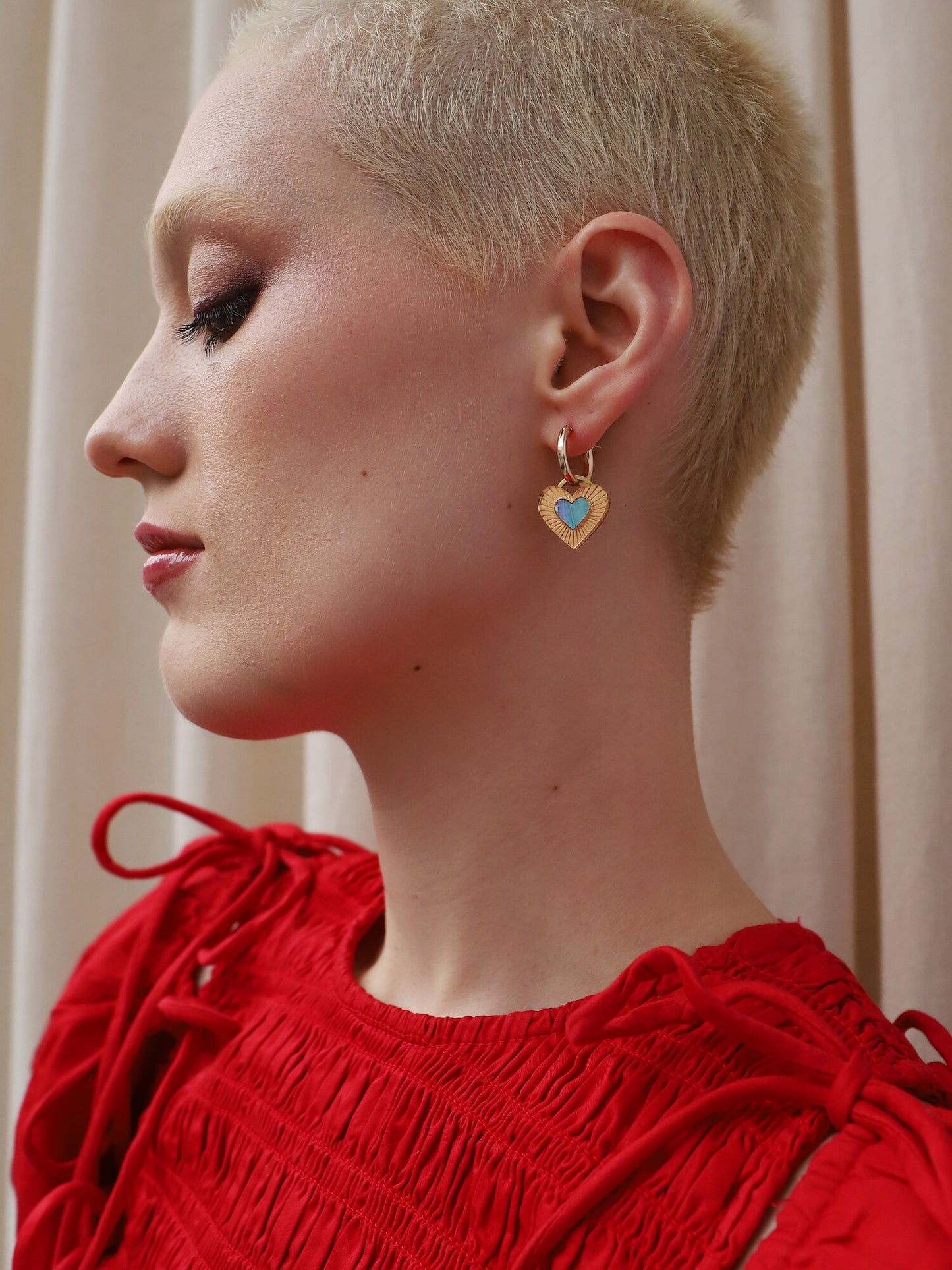 Blue Mother of Pearl Mini Lyra Hoops