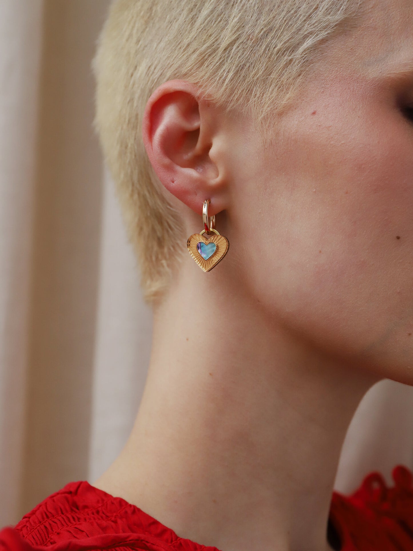 Blue Mother of Pearl Mini Lyra Hoops