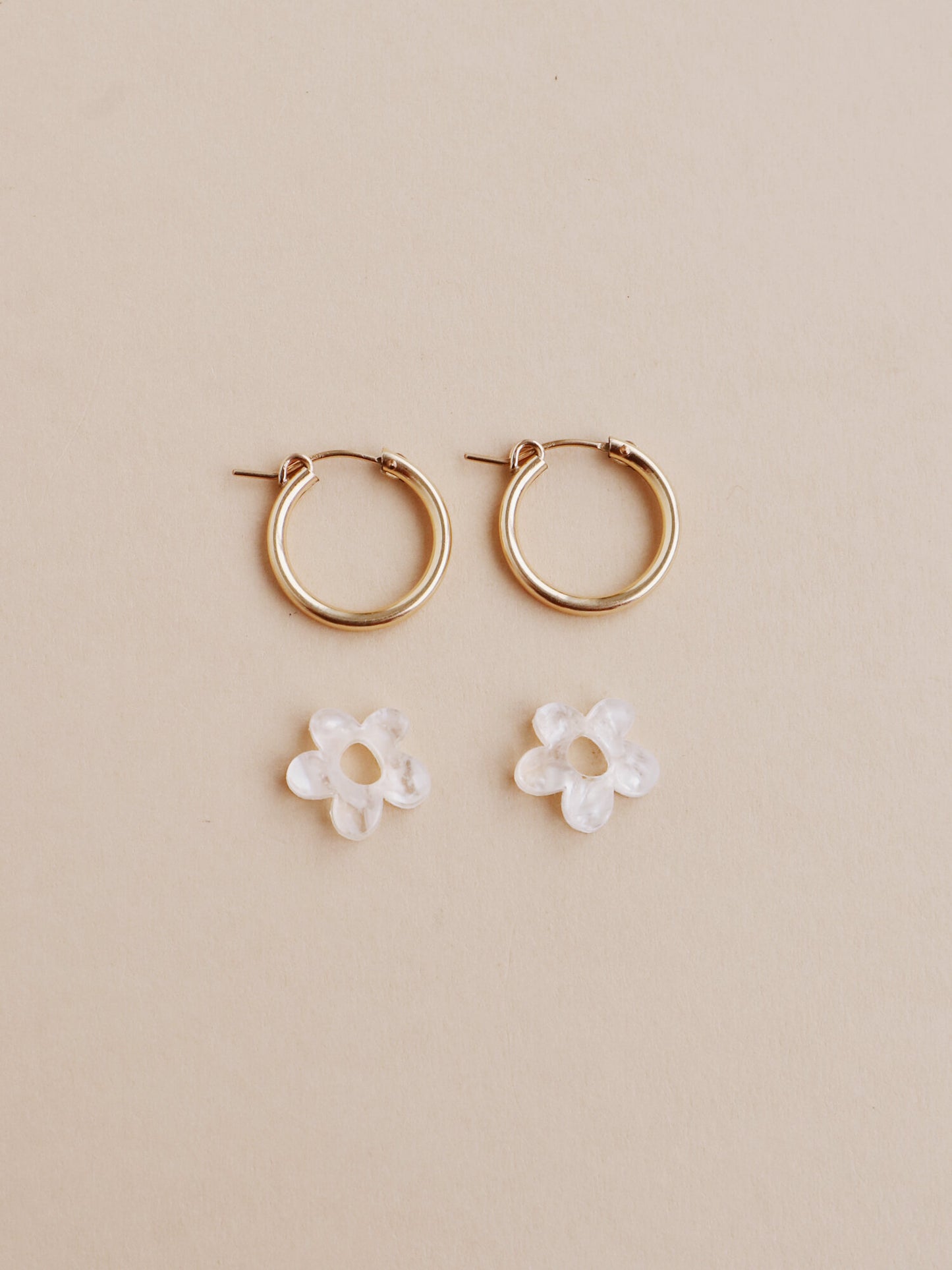 Off White Nina Charm Hoops