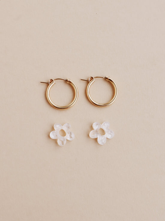 Off White Nina Charm Hoops