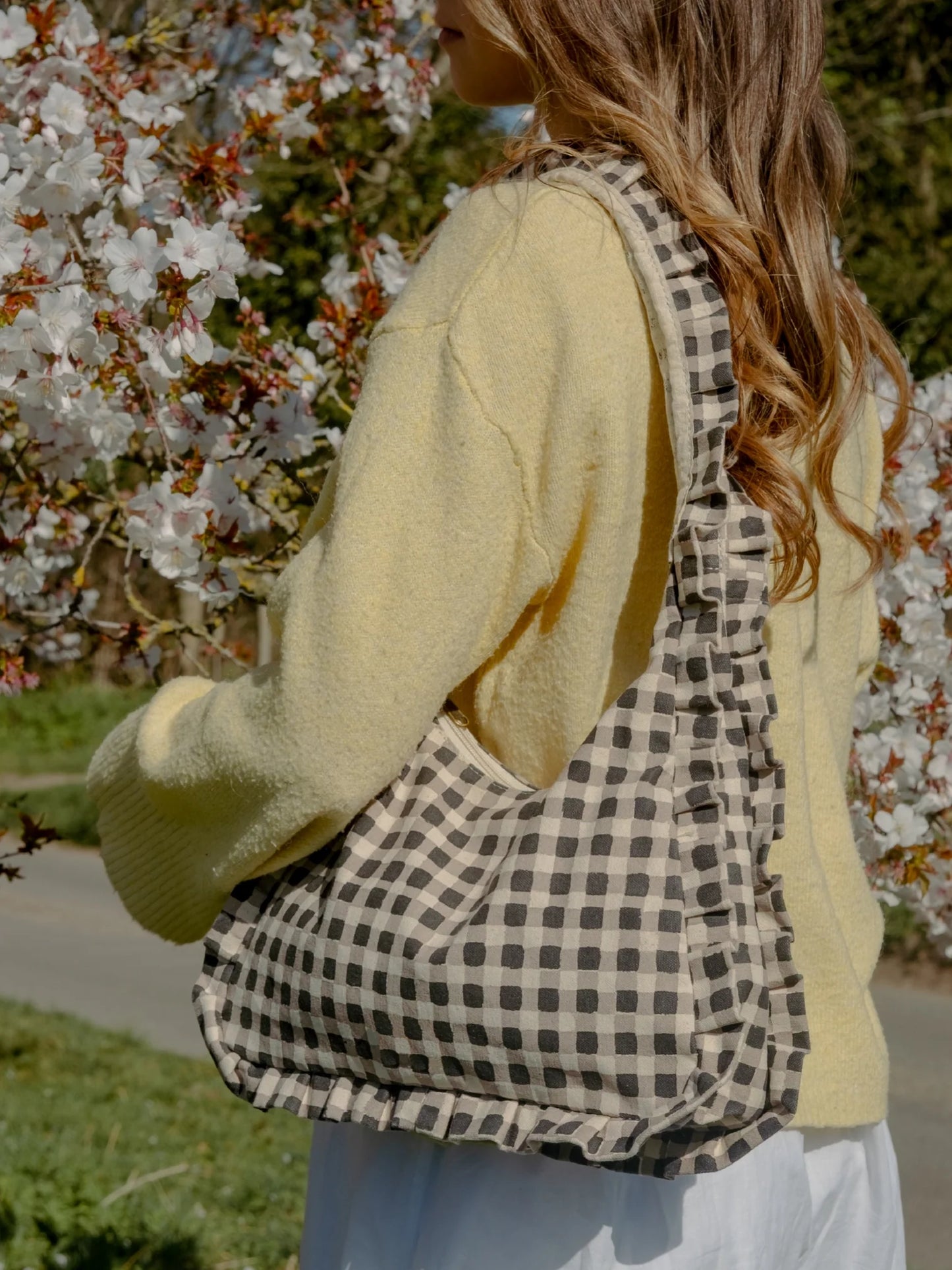 Ink Gingham Momo Shoulder Bag