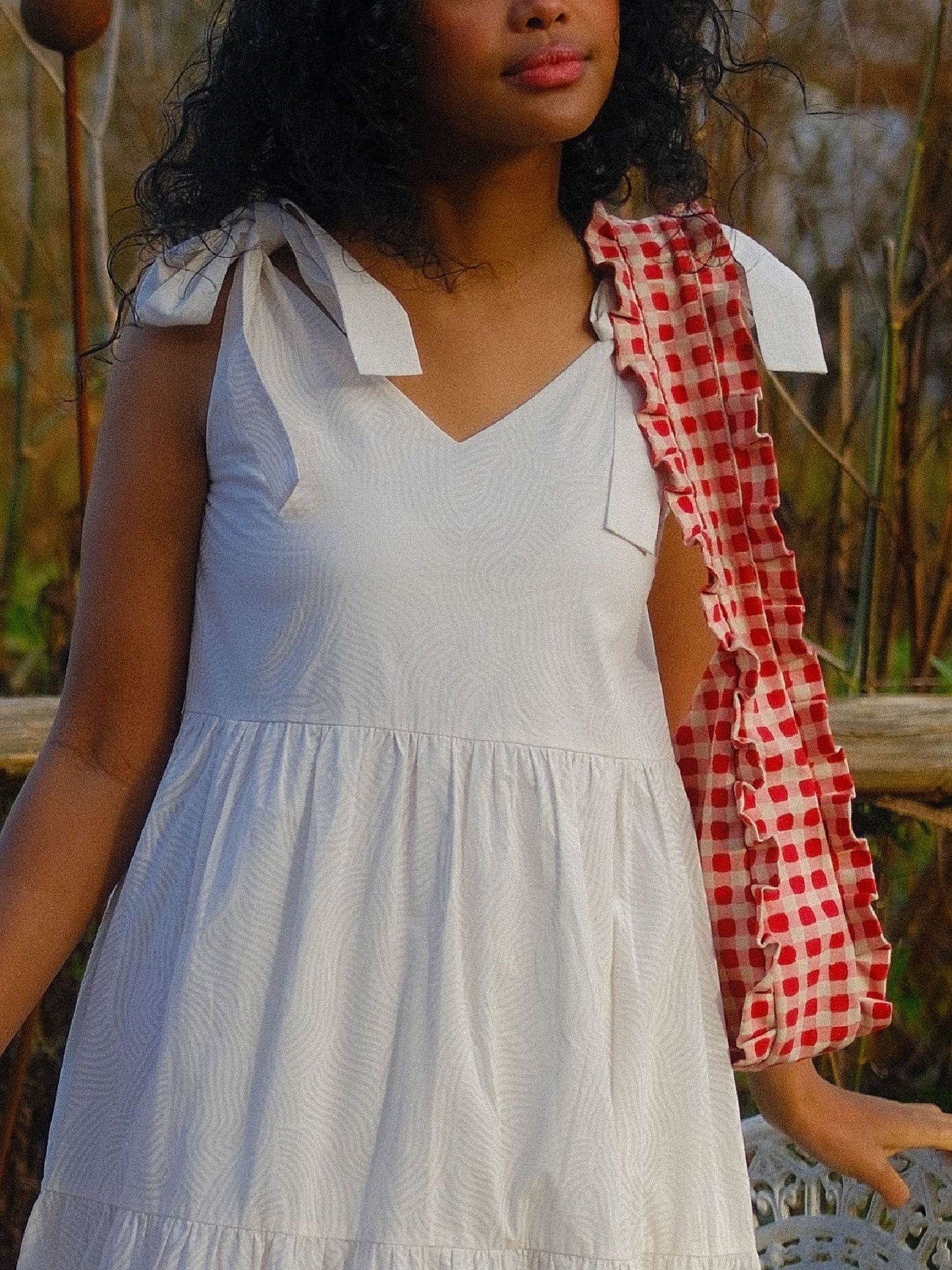 Tomato Gingham Momo Shoulder Bag