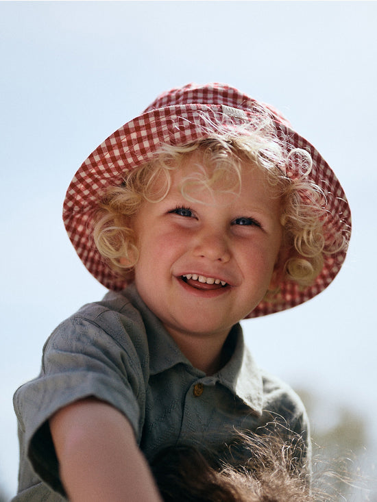 Red Check Bucket Hat