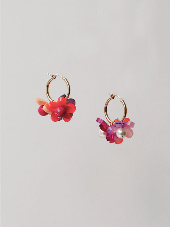 Pink Ophelia Charm Hoops