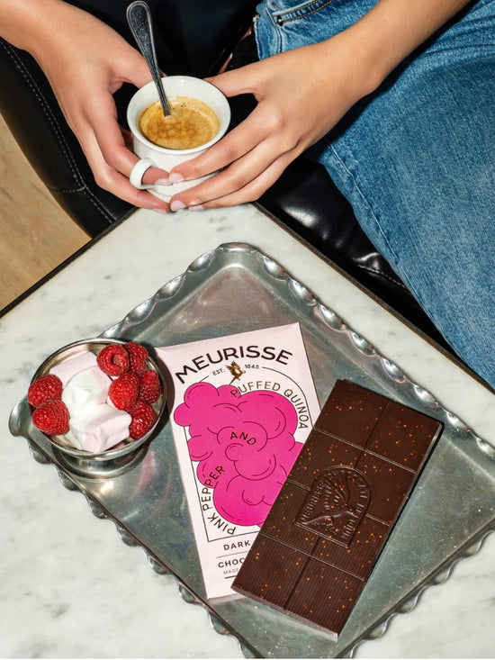 Dark Chocolate with Puffed Quinoa & Pink Pepper