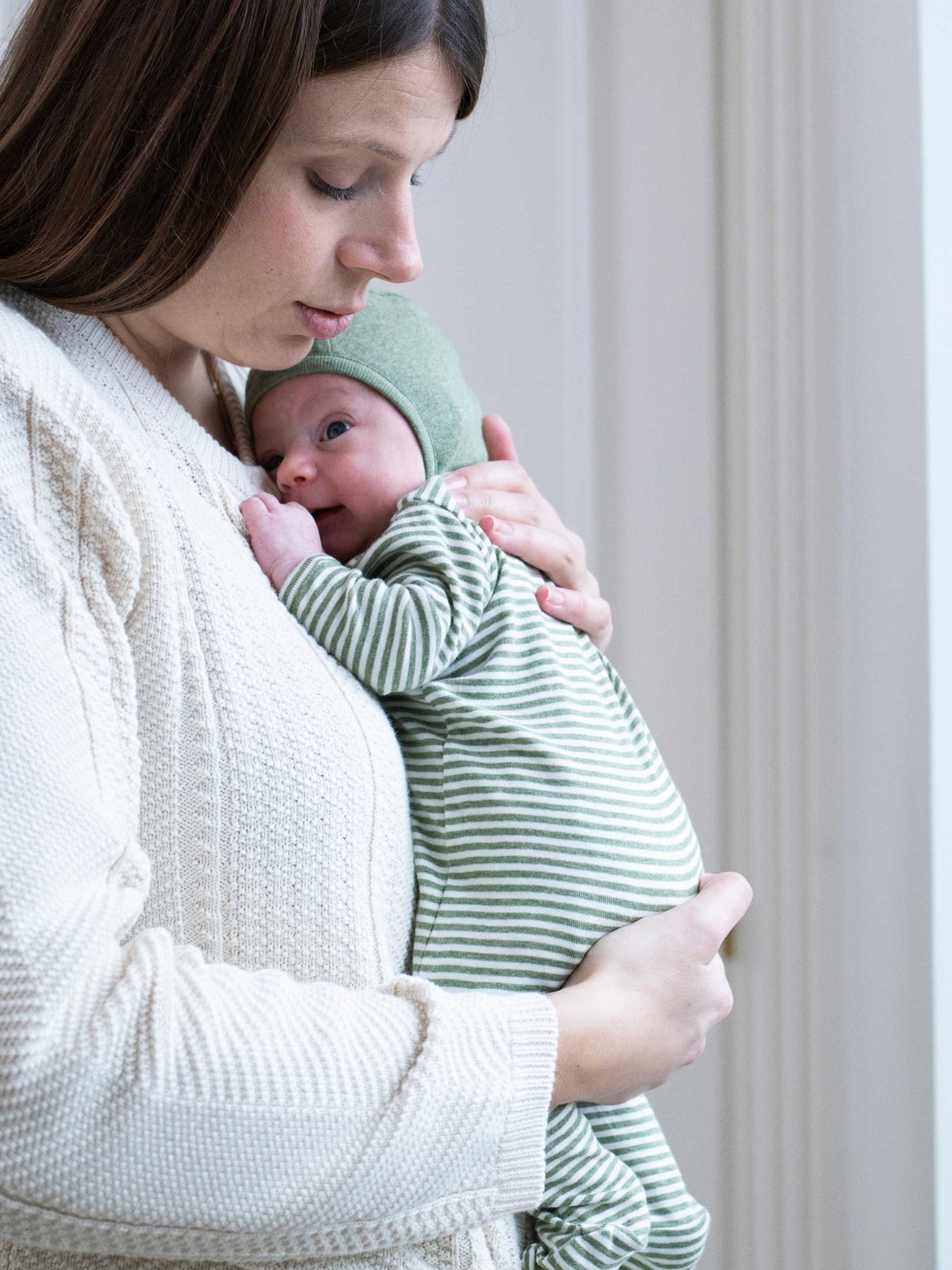 Moss Stripe Sleepsuit
