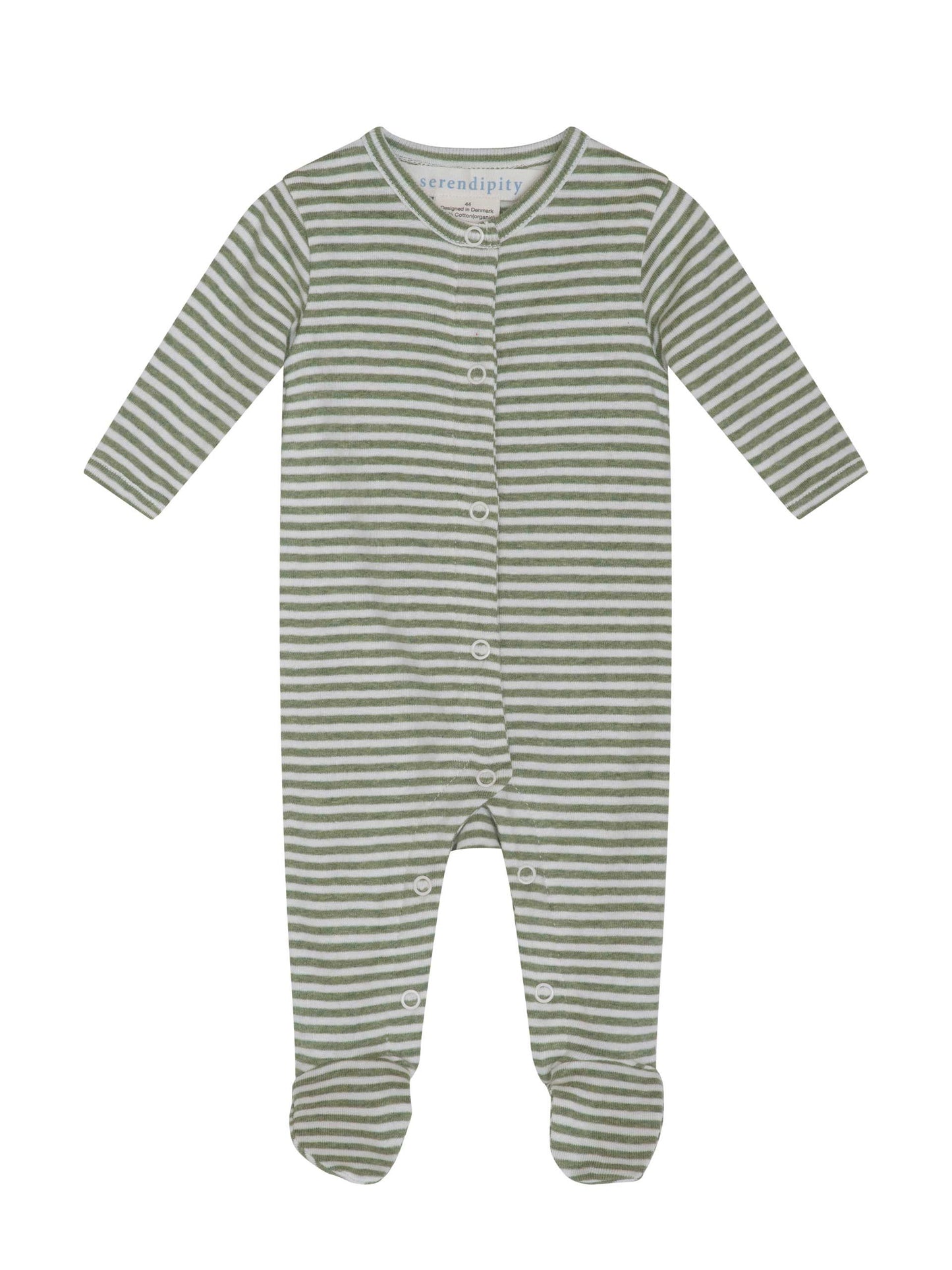 Moss Stripe Sleepsuit