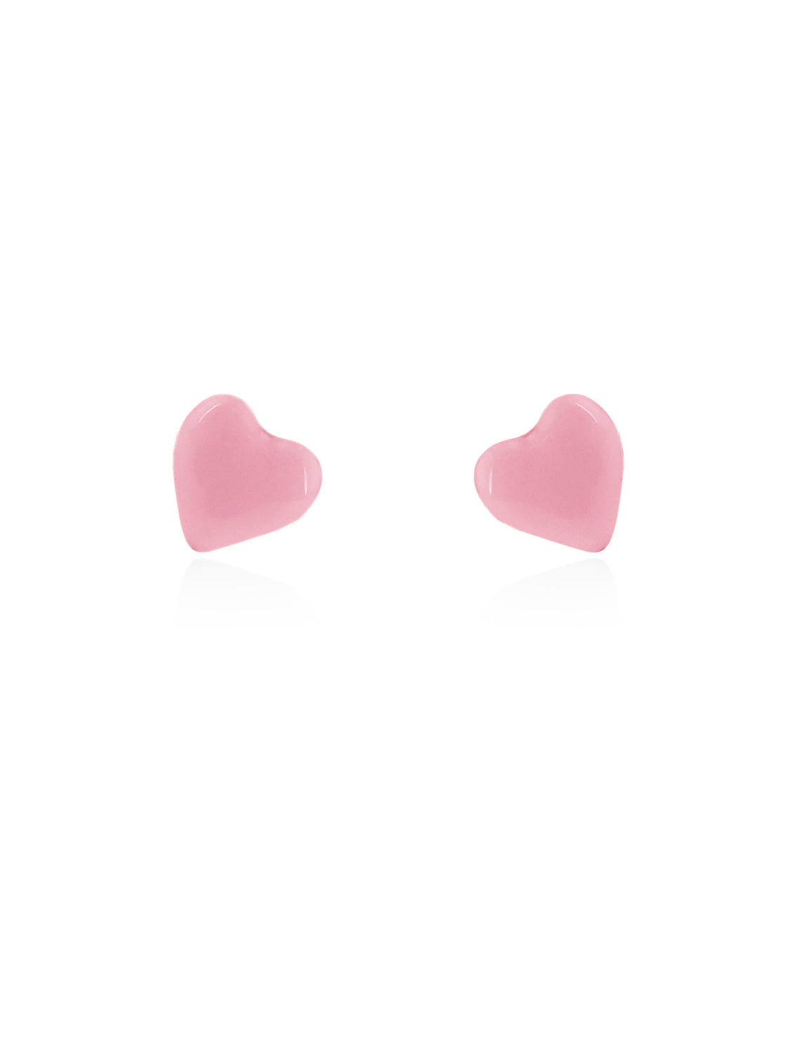 Soft Pink Enamel Heart Earrings