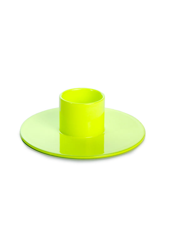 Neon Yellow Candle Holder