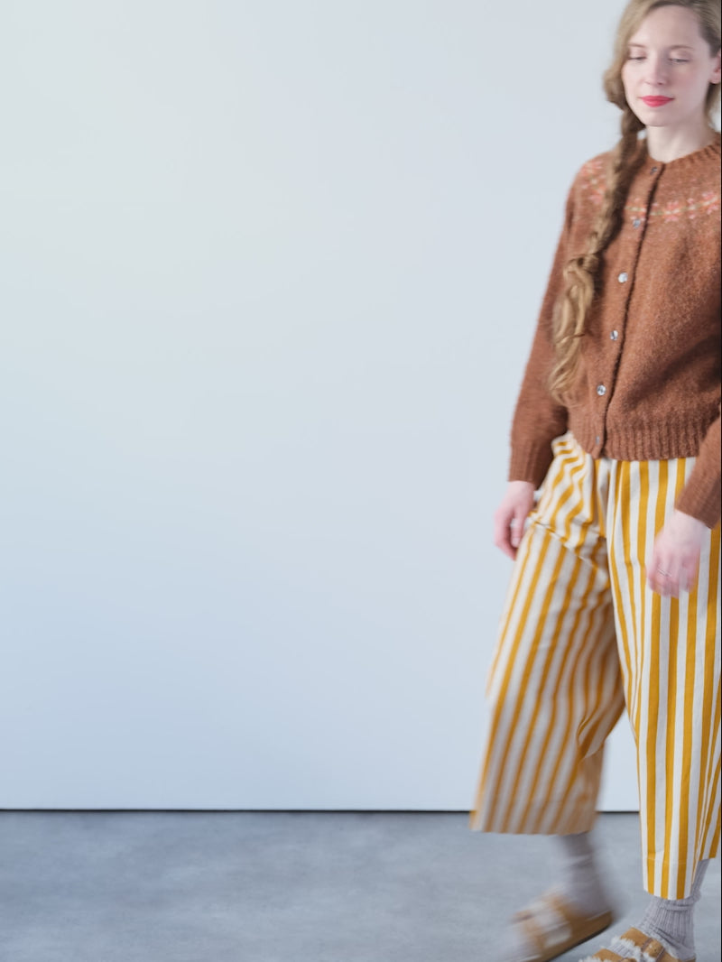 Mustard Yellow Stripe Wide Leg Trousers Luna Curious