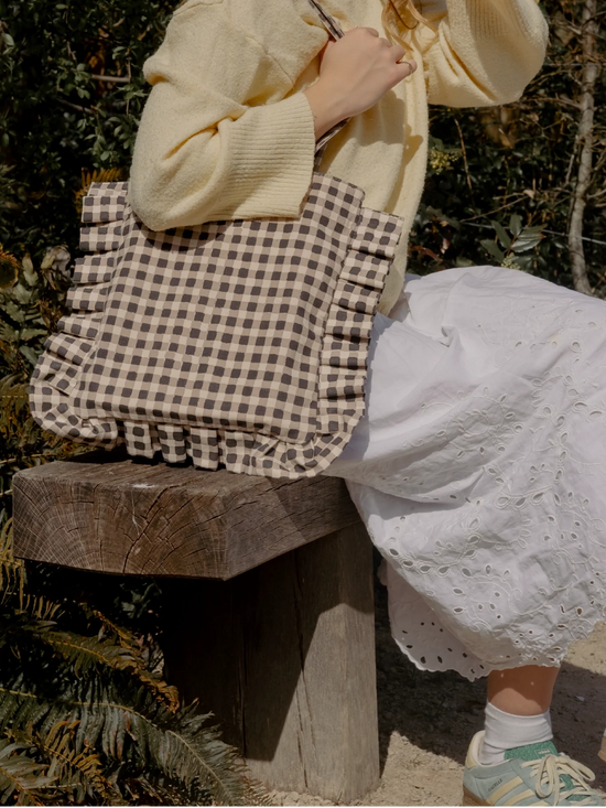 Ink Gingham Momo Tote