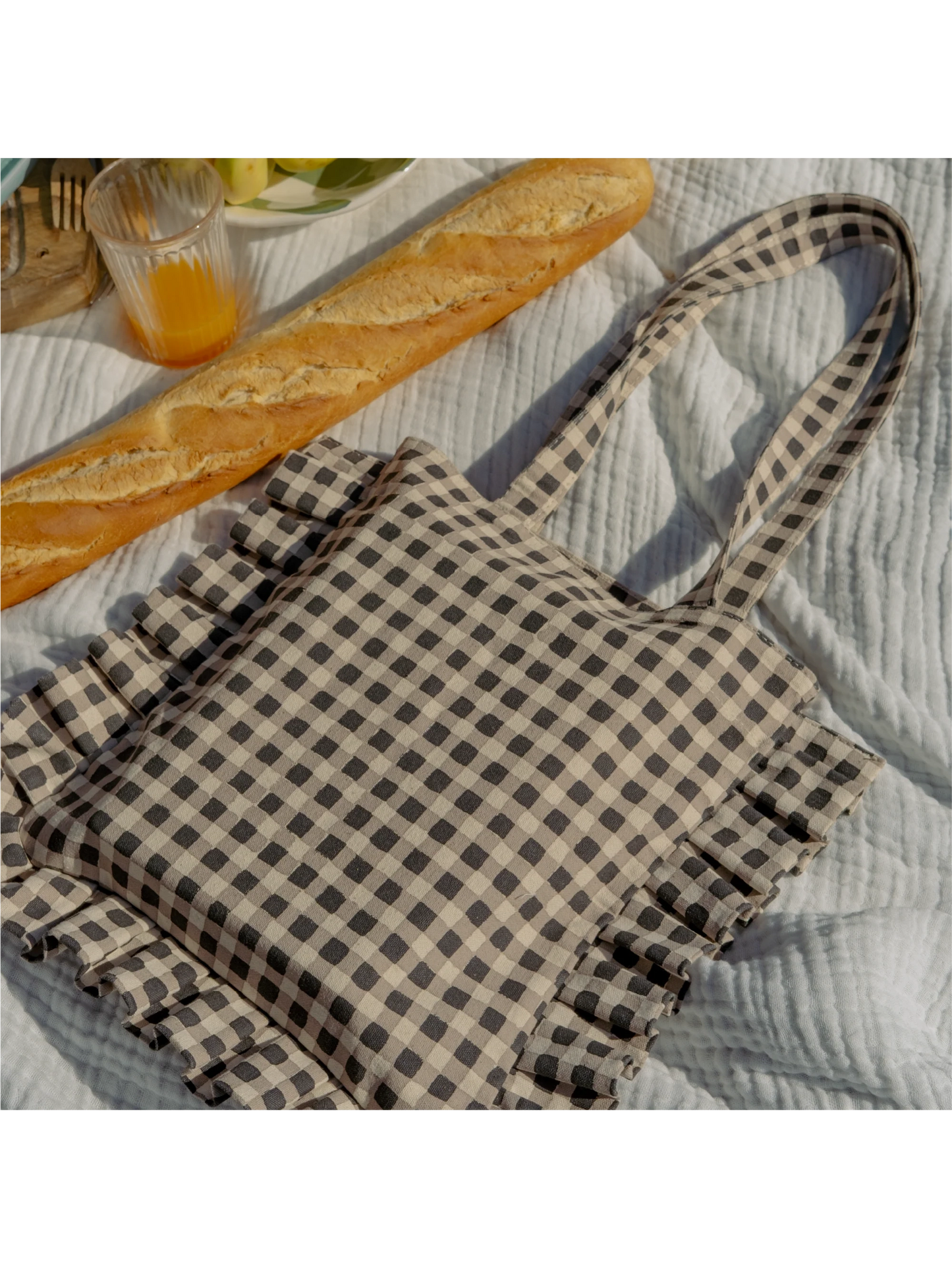 Ink Gingham Momo Tote