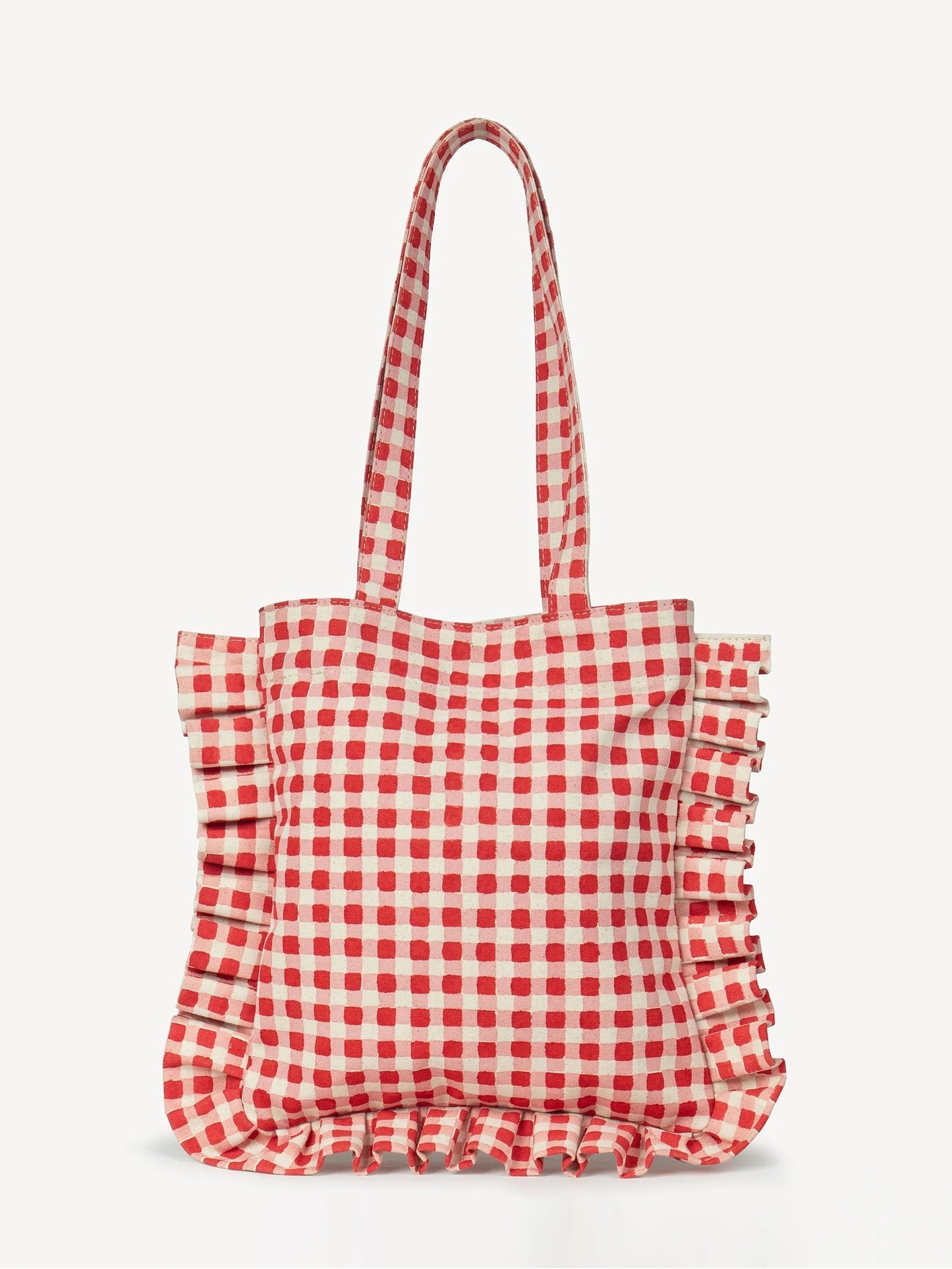 Tomato Gingham Momo Tote