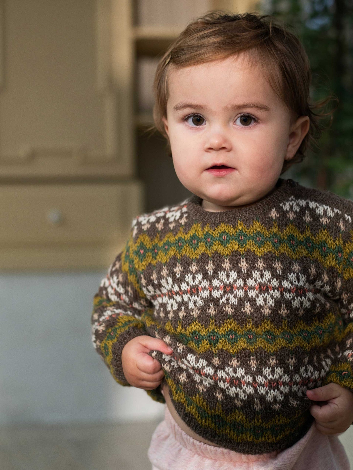 Truffle Alpaca Pattern Baby Sweater