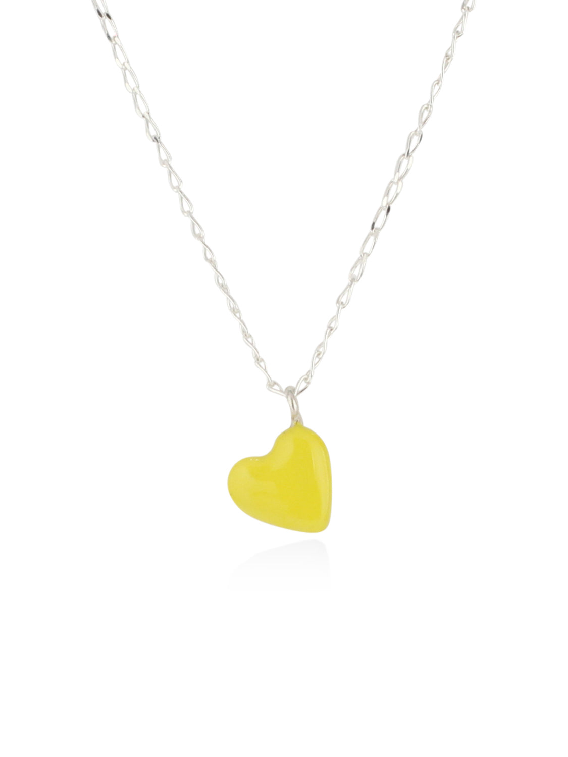 Yellow Enamel Heart Necklace