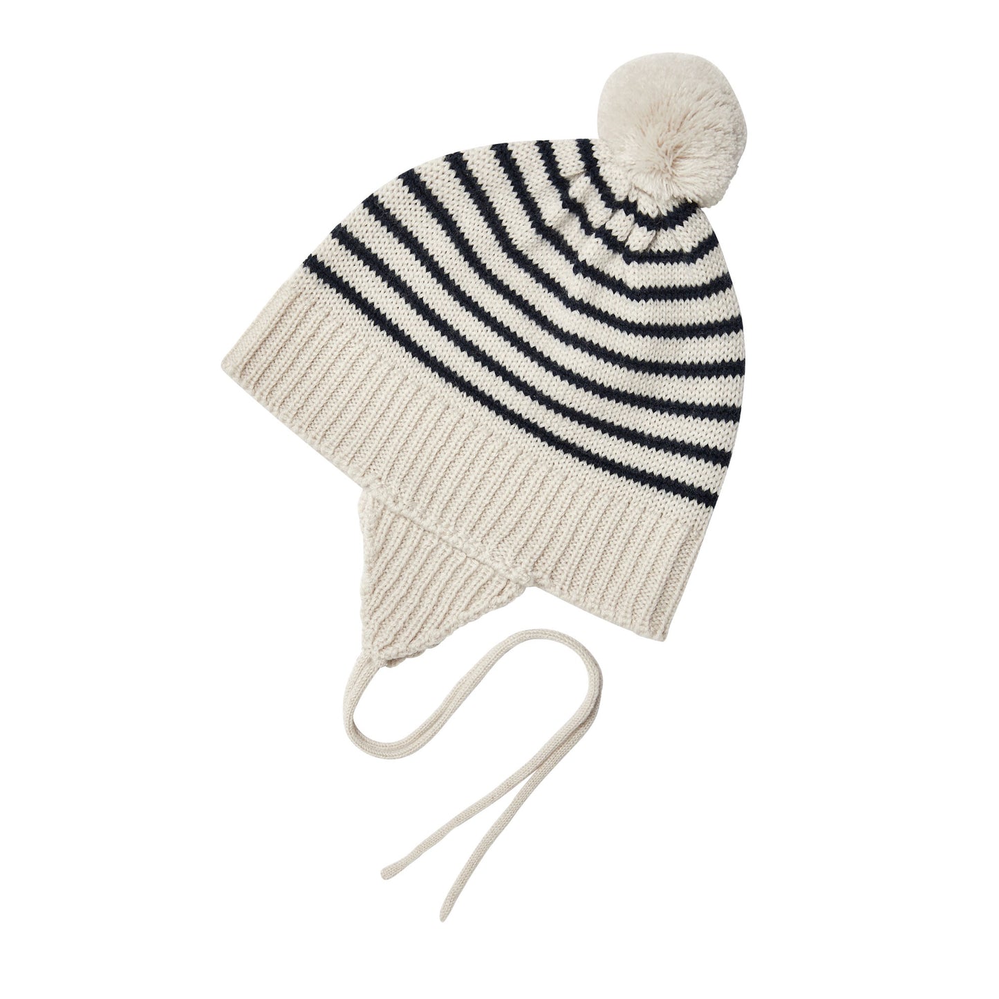 Navy Stripe Knit Baby Hat