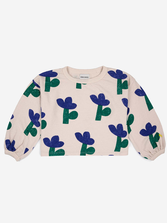 Sea Flower All Over Cropped Sweatshirt