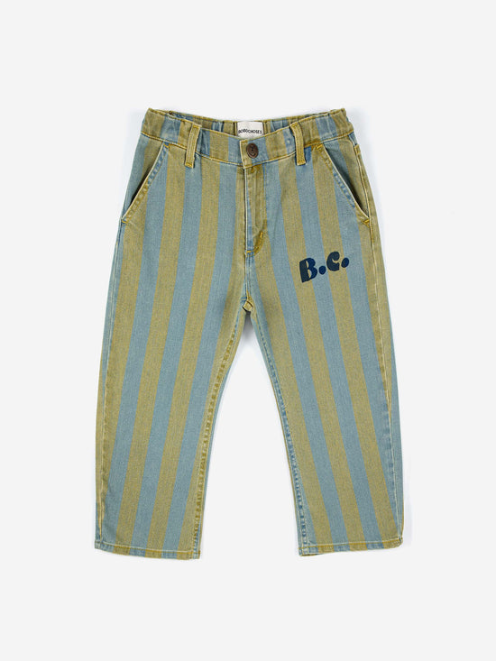 Vertical Stripes Denim Pants