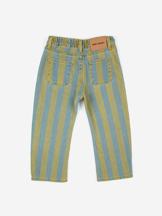 Vertical Stripes Denim Pants