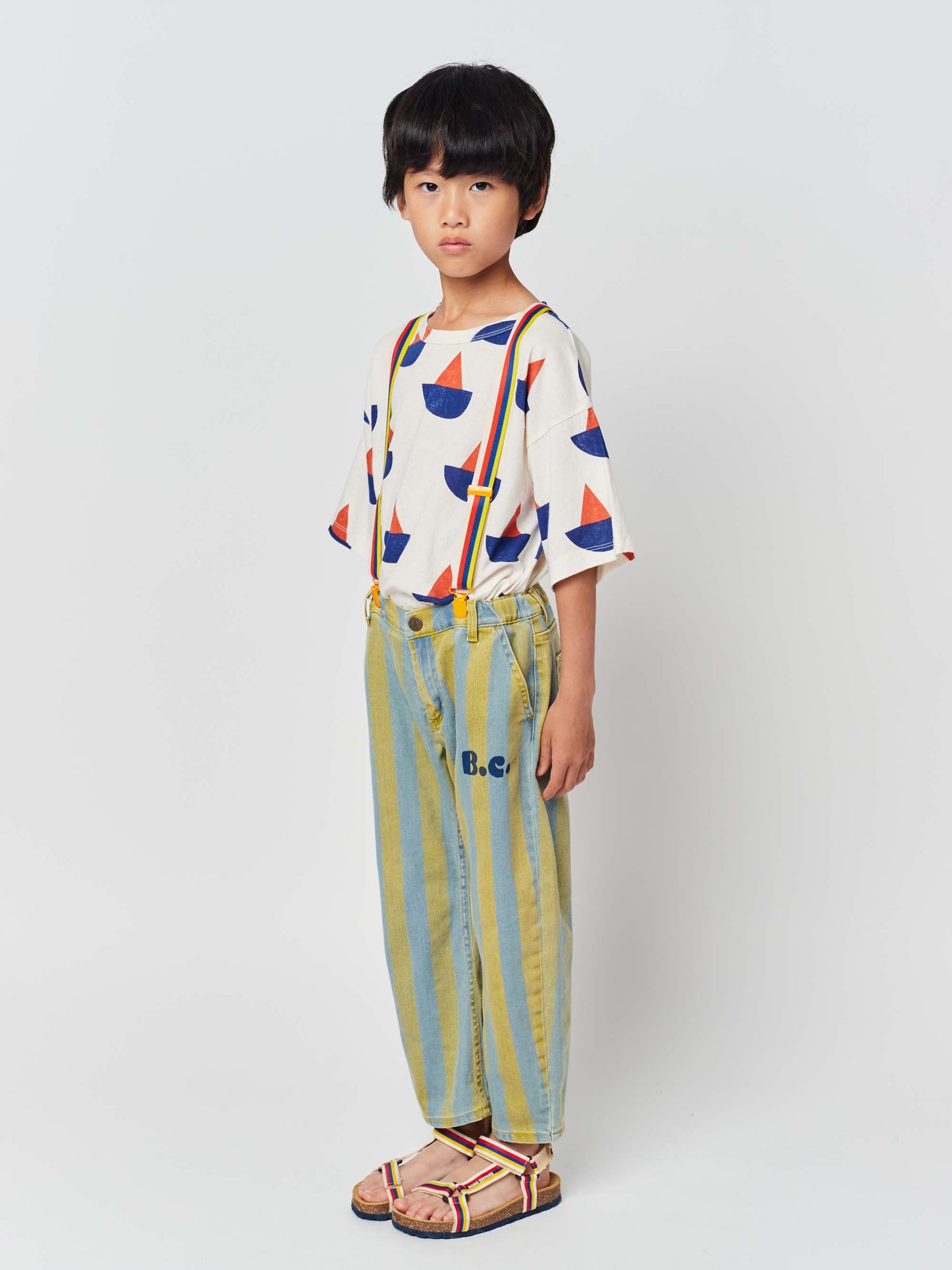 Vertical Stripes Denim Pants