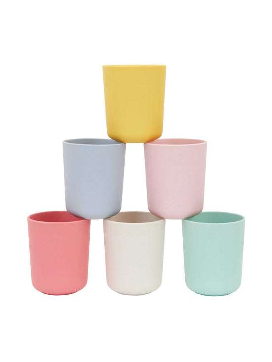 Bamboo Mixed Colour Cups Set