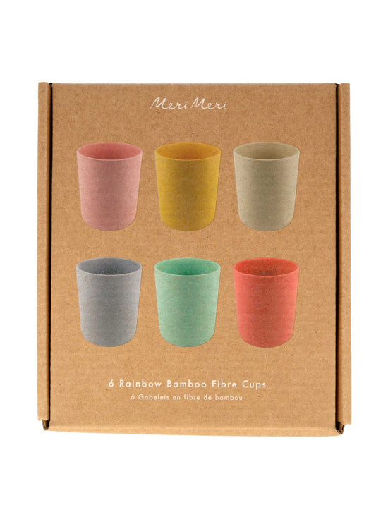 Bamboo Mixed Colour Cups Set