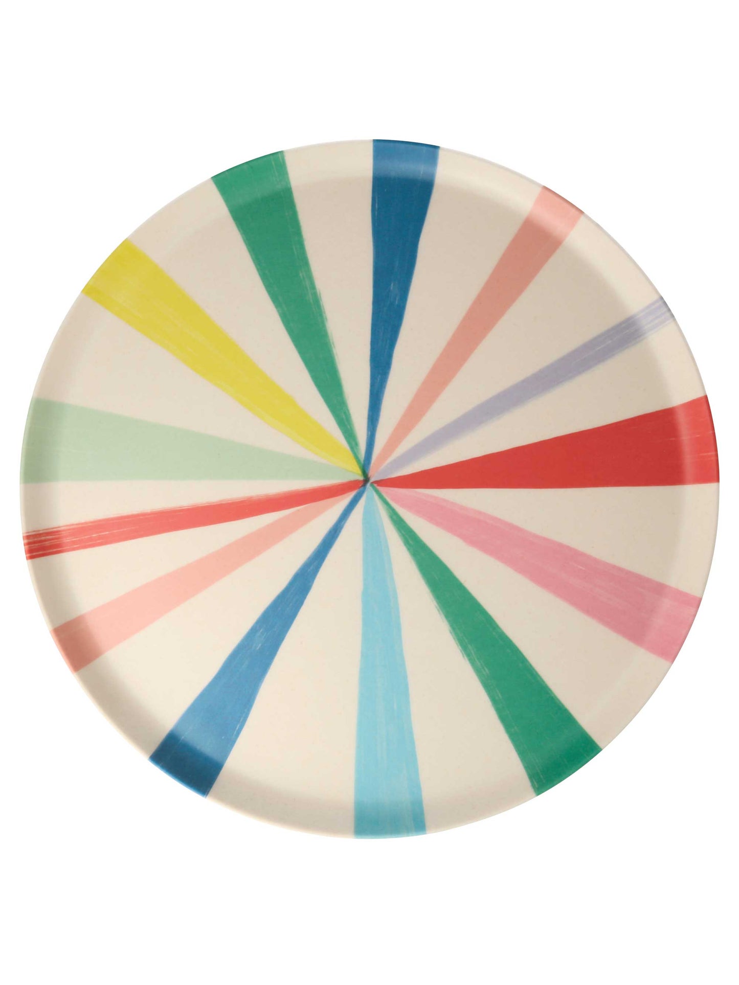 Large Bamboo Bright Stripes Plate Set